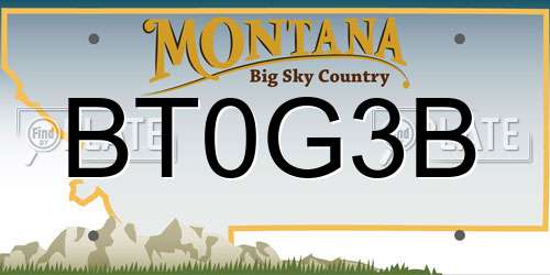 BT0G3B Montana License Plate