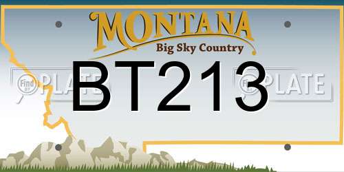 BT213 Montana License Plate