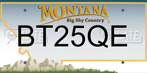 BT25QE Montana License Plate