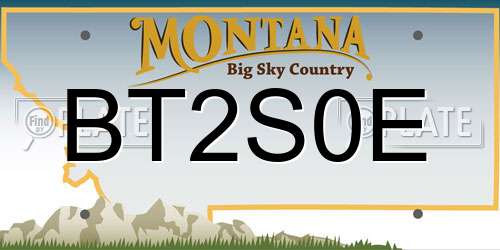 BT2S0E Montana License Plate