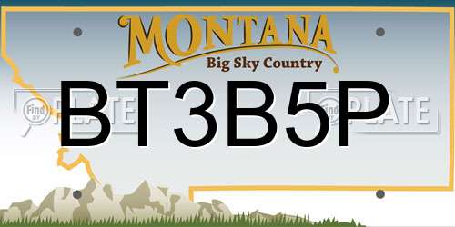 BT3B5P Montana License Plate