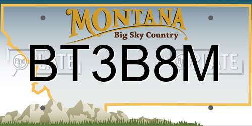 BT3B8M Montana License Plate
