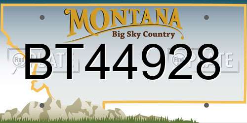 BT44928 Montana License Plate