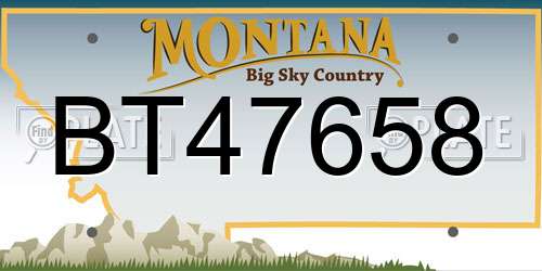 BT47658 Montana License Plate