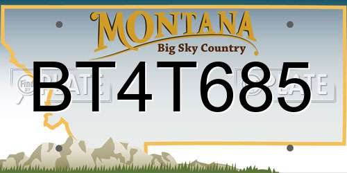 BT4T685 Montana License Plate