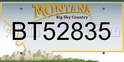 BT52835 Montana License Plate
