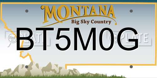 BT5M0G Montana License Plate