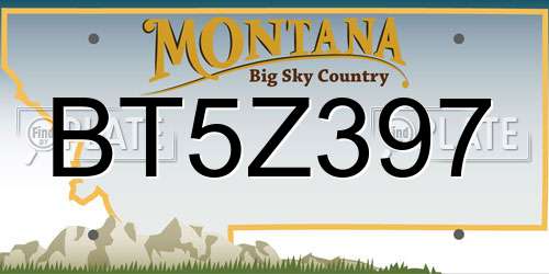 BT5Z397 Montana License Plate