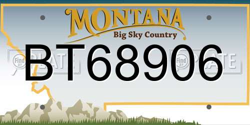 BT68906 Montana License Plate