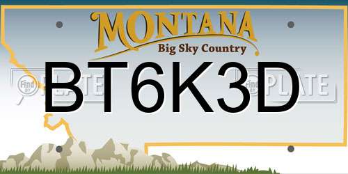 BT6K3D Montana License Plate