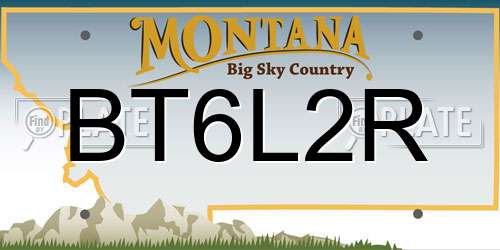 BT6L2R Montana License Plate