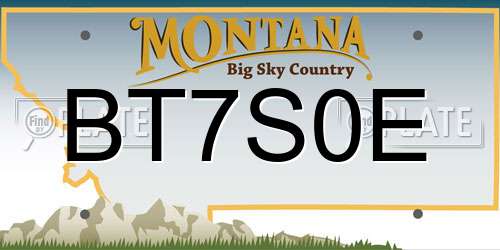 BT7S0E Montana License Plate