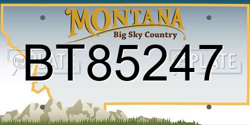 BT85247 Montana License Plate