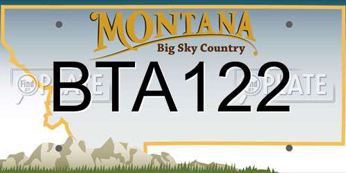 BTA122 Montana License Plate
