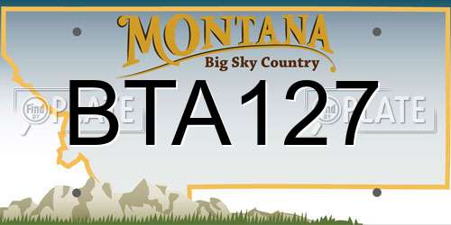 BTA127 Montana License Plate