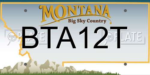 BTA12T Montana License Plate