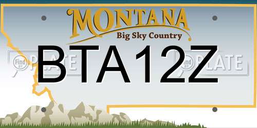 BTA12Z Montana License Plate