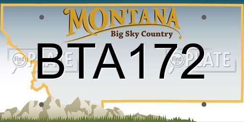 BTA172 Montana License Plate
