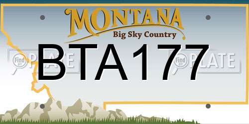 BTA177 Montana License Plate
