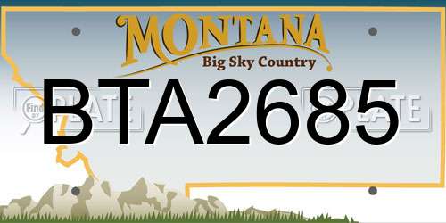 BTA2685 Montana License Plate