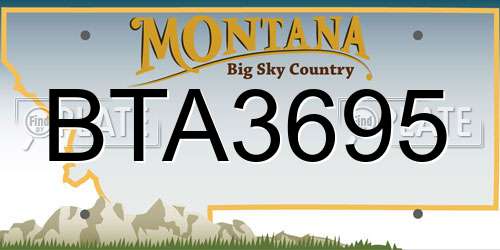 BTA3695 Montana License Plate
