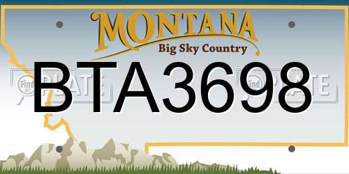 BTA3698 Montana License Plate