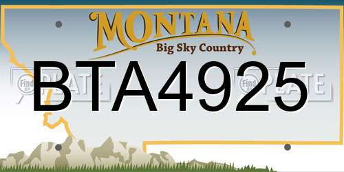 BTA4925 Montana License Plate