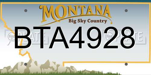 BTA4928 Montana License Plate