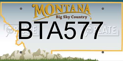 BTA577 Montana License Plate