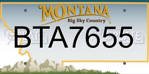 BTA7655 Montana License Plate