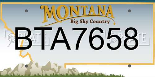 BTA7658 Montana License Plate