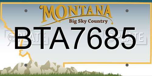 BTA7685 Montana License Plate