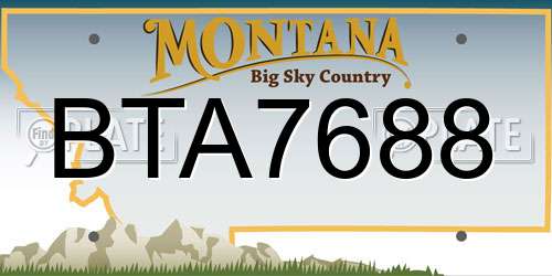 BTA7688 Montana License Plate