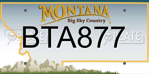 BTA877 Montana License Plate