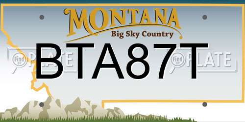 BTA87T Montana License Plate