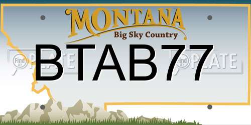 BTAB77 Montana License Plate