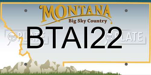 BTAI22 Montana License Plate