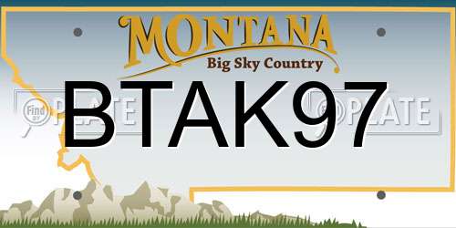 BTAK97 Montana License Plate