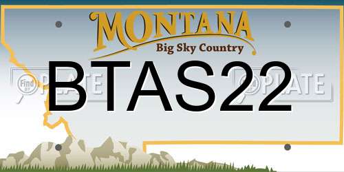 BTAS22 Montana License Plate