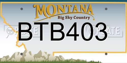 BTB403 Montana License Plate