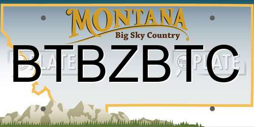 BTBZBTC Montana License Plate