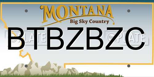 BTBZBZC Montana License Plate