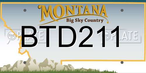 BTD211 Montana License Plate