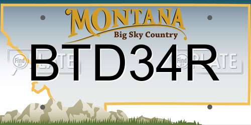 BTD34R Montana License Plate