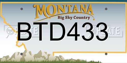 BTD433 Montana License Plate