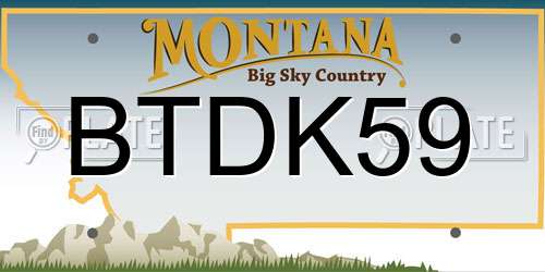 BTDK59 Montana License Plate