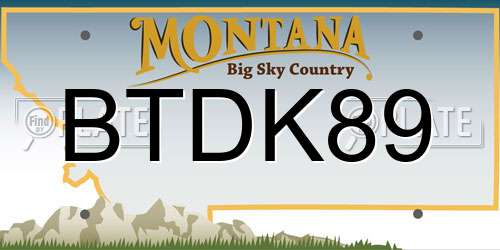 BTDK89 Montana License Plate
