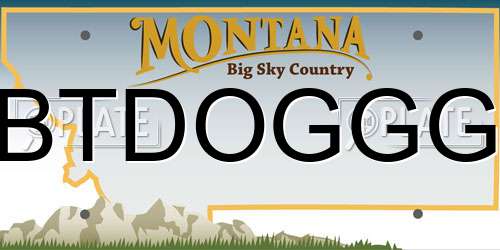 BTDOGGG Montana License Plate