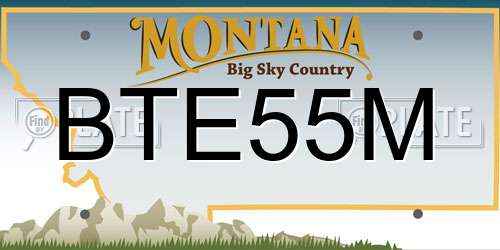 BTE55M Montana License Plate