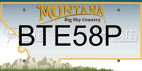 BTE58P Montana License Plate
